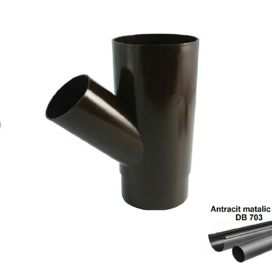 Odbočka antracit-metalic 105/75 mm/45
