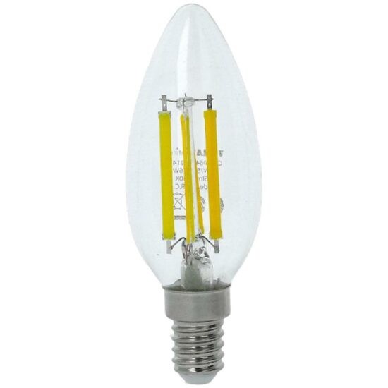 LED žárovka filament retro svíčka 6W E14 4000K 806LM
